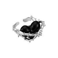 Cool Style Heart Shape Alloy Plating Women's Open Ring main image 4