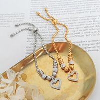 Elegant Shiny Heart Shape Titanium Steel Charm Inlay Zircon Bracelets main image 1