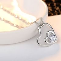 Elegant Lady Classic Style Heart Shape Alloy Plating Inlay Zircon Women's Pendant Necklace main image 1