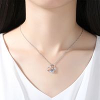 Élégant Dame Style Classique Forme De Cœur Alliage Placage Incruster Zircon Femmes Pendentif main image 3