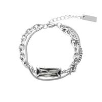 Hip-hop Geometric Alloy Titanium Steel Inlay Glass Men's Bracelets sku image 10