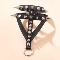 Hip-hop Solid Color Pu Leather Alloy Rivet Women's Bracelets main image 8