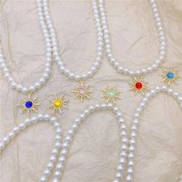Elegant Sun Artificial Pearl Alloy Beaded Plating Inlay Artificial Gemstones Women's Pendant Necklace main image 6