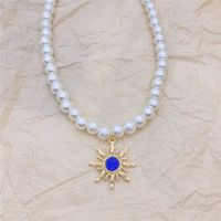 Elegant Sun Artificial Pearl Alloy Beaded Plating Inlay Artificial Gemstones Women's Pendant Necklace main image 3