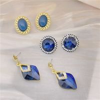 Retro Geometric Alloy Plating Inlay Artificial Gemstones Women's Drop Earrings main image 6