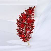 Style Simple Brillant Feuille Alliage Incruster Strass Femmes Broches sku image 3