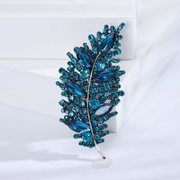 Style Simple Brillant Feuille Alliage Incruster Strass Femmes Broches sku image 2