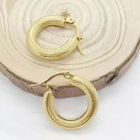 1 Pair Streetwear Solid Color Plating Stainless Steel Hoop Earrings main image 2