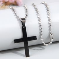 Simple Style Cross Guitar Stainless Steel Men's Pendant Necklace sku image 3