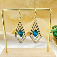 Basic Lady Classic Style Geometric Alloy Plating Inlay Artificial Gemstones Women's Drop Earrings main image 5