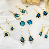 Basic Lady Classic Style Geometric Alloy Plating Inlay Artificial Gemstones Women's Drop Earrings main image 4