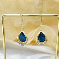 Basic Lady Classic Style Geometric Alloy Plating Inlay Artificial Gemstones Women's Drop Earrings main image 3