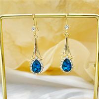 Basic Lady Classic Style Geometric Alloy Plating Inlay Artificial Gemstones Women's Drop Earrings sku image 3
