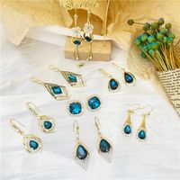 Basic Lady Classic Style Geometric Alloy Plating Inlay Artificial Gemstones Women's Drop Earrings main image 1