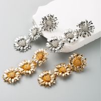 Elegant Retro Flower Alloy Plating Gold Plated Silver Plated Women's Drop Earrings main image 1