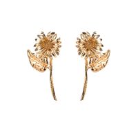 Exaggerated Artistic Flower Alloy Plating Gold Plated Silver Plated Women's Ear Studs main image 2