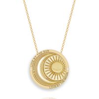 201 Stainless Steel 304 Stainless Steel Gold Plated Retro Simple Style Plating Hollow Out Sun Moon Pendant Necklace main image 2