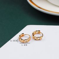 1 Pair IG Style Chain Plating Copper Hoop Earrings main image 2