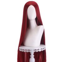 Women's Elegant Party Stage Cosplay High Temperature Wire Centre Parting Long Straight Hair Wigs sku image 6