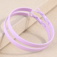 Simple Style Solid Color Ferroalloy Women's Hoop Earrings main image 3