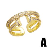 Artistic Heart Shape Copper Plating Inlay Zircon 18k Gold Plated Open Ring main image 3