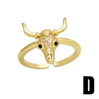 Artistic Heart Shape Copper Plating Inlay Zircon 18k Gold Plated Open Ring sku image 4