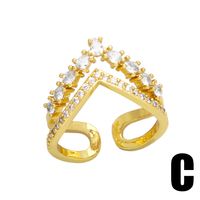 Ig Style Simple Style Round Copper Plating Inlay Pearl Zircon 18k Gold Plated Open Ring main image 3