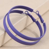 Simple Style Solid Color Ferroalloy Women's Hoop Earrings sku image 1
