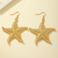 Hip-hop Beach Korean Style Starfish Alloy Plating Women's Drop Earrings main image 3
