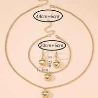 Elegant Heart Shape 14k Gold Plated Alloy Wholesale Bracelets Earrings Necklace main image 2
