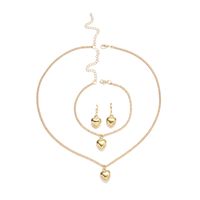 Elegant Heart Shape 14k Gold Plated Alloy Wholesale Bracelets Earrings Necklace main image 3