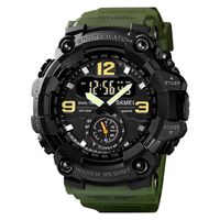 Sports Color Block Camouflage Buckle Electronic Men's Watches sku image 2