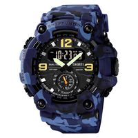 Sports Color Block Camouflage Buckle Electronic Men's Watches sku image 3