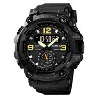 Sports Color Block Camouflage Buckle Electronic Men's Watches sku image 1
