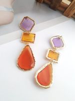 Vacation Square Water Droplets Alloy Inlay Acrylic Women's Drop Earrings main image 5