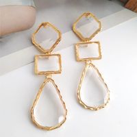 Vacation Square Water Droplets Alloy Inlay Acrylic Women's Drop Earrings sku image 2