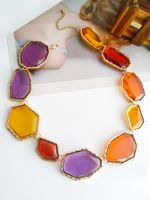 Exaggerated Artistic Irregular Alloy Inlay Acrylic Women's Necklace main image 7