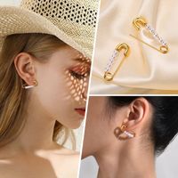 1 Pair IG Style Baroque Style Vacation Geometric Inlay 304 Stainless Steel Artificial Pearls Earrings main image 5