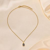 201 Stainless Steel 18K Gold Plated IG Style Vacation Simple Style Plating Solid Color Agate Shell Pendant Necklace main image 4