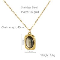 Stainless Steel 18K Gold Plated Retro Plating Inlay Oval Eye Gem Pearl Pendant Necklace Long Necklace sku image 1