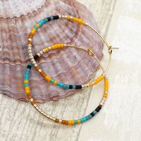 Vacation Round Colorful Glass Beaded Women's Hoop Earrings main image 7