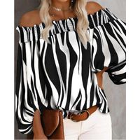 Women's Blouse Long Sleeve T-shirts Printing Sexy Stripe main image 5