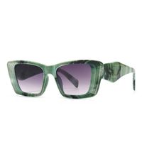 Retro Cool Style Gradient Color Leopard Ac Square Full Frame Women's Sunglasses sku image 5