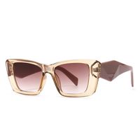 Retro Cool Style Gradient Color Leopard Ac Square Full Frame Women's Sunglasses sku image 2
