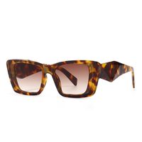 Retro Cool Style Gradient Color Leopard Ac Square Full Frame Women's Sunglasses sku image 7