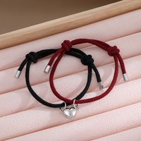 Casual Simple Style Heart Shape Alloy Rope Couple Bracelets main image 2