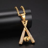 Hip-hop Baseball Alloy Plating Men's Pendant Necklace main image 1