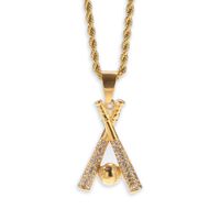 Hip-hop Baseball Alloy Plating Men's Pendant Necklace main image 3