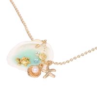 Beach Starfish Shell Alloy Shell Plating Inlay Artificial Pearls Women's Pendant Necklace main image 4