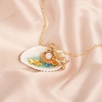 Beach Starfish Shell Alloy Shell Plating Inlay Artificial Pearls Women's Pendant Necklace main image 1